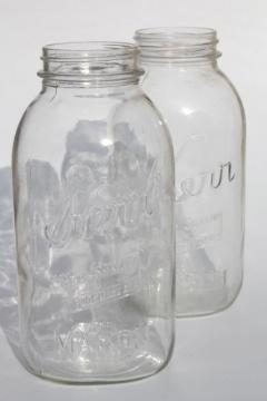 catalog photo of vintage 2 qt size mason jars, pickle jar canning jars or kitchen canisters