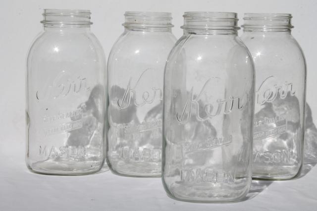 photo of vintage 2 qt size mason jars, pickle jar canning jars or kitchen canisters #1