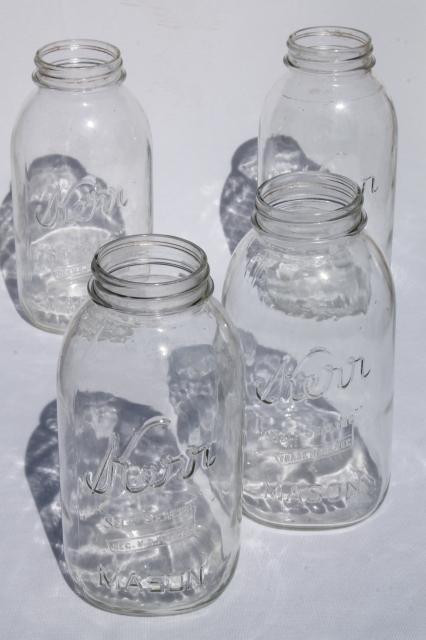 photo of vintage 2 qt size mason jars, pickle jar canning jars or kitchen canisters #1