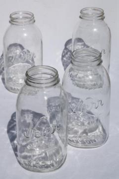 catalog photo of vintage 2 qt size mason jars, pickle jar canning jars or kitchen canisters