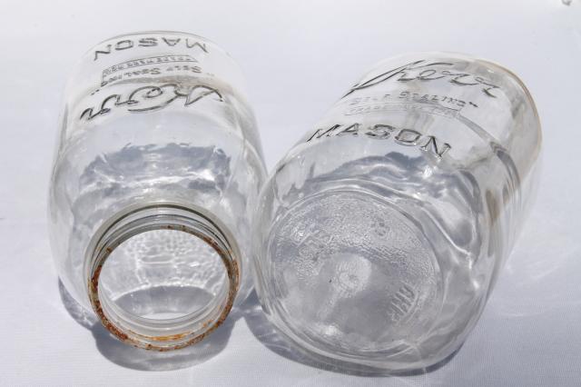 photo of vintage 2 qt size mason jars, pickle jar canning jars or kitchen canisters #4