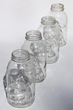 catalog photo of vintage 2 qt size mason jars, pickle jar canning jars or kitchen canisters