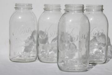 catalog photo of vintage 2 qt size mason jars, pickle jar canning jars or kitchen canisters