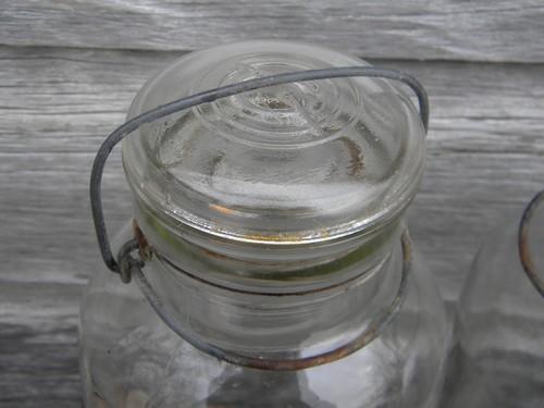 photo of vintage 2 quart size kitchen storage canister jars, lot of 3 #2