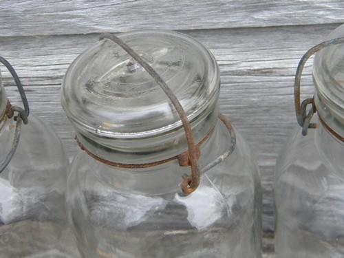 photo of vintage 2 quart size kitchen storage canister jars, lot of 3 #3