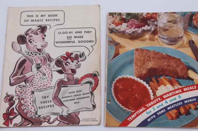 photo of vintage 30s 40s 50s 60s cookbooks, advertising cook book recipe booklets lot #4