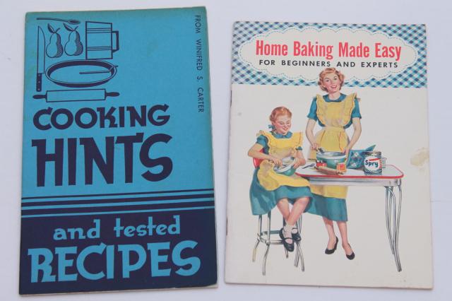 photo of vintage 30s 40s 50s 60s cookbooks, advertising cook book recipe booklets lot #6