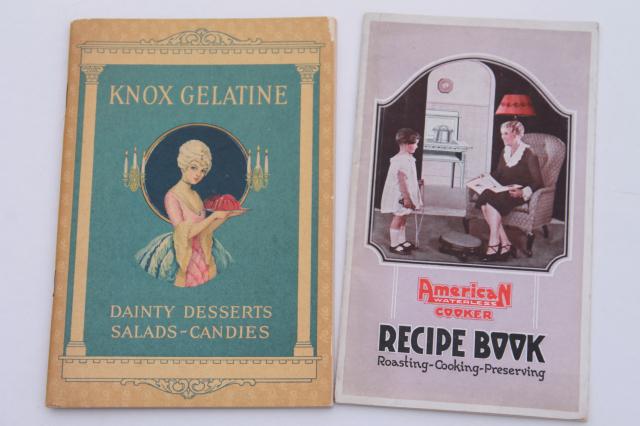 photo of vintage 30s 40s 50s 60s cookbooks, advertising cook book recipe booklets lot #8