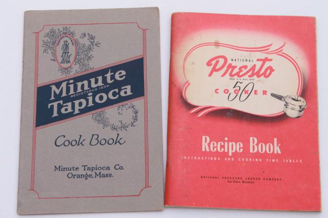 photo of vintage 30s 40s 50s 60s cookbooks, advertising cook book recipe booklets lot #9