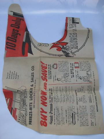 photo of vintage 30s, 40s, 50s handmade sewing patterns, cut from old newspapers #2