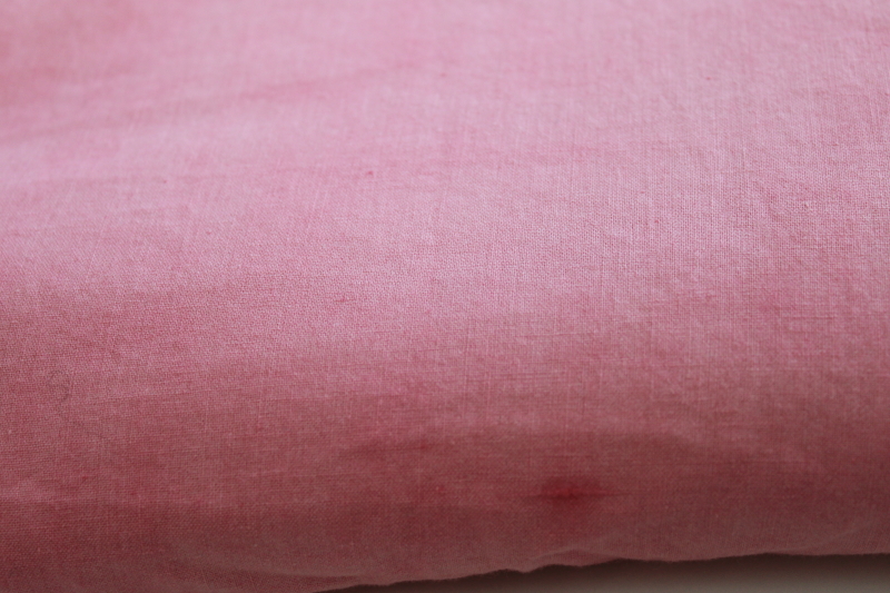 photo of vintage 36 inch wide cotton quilting fabric, 8 plus yds hand dyed fabric rose pink solid color #2
