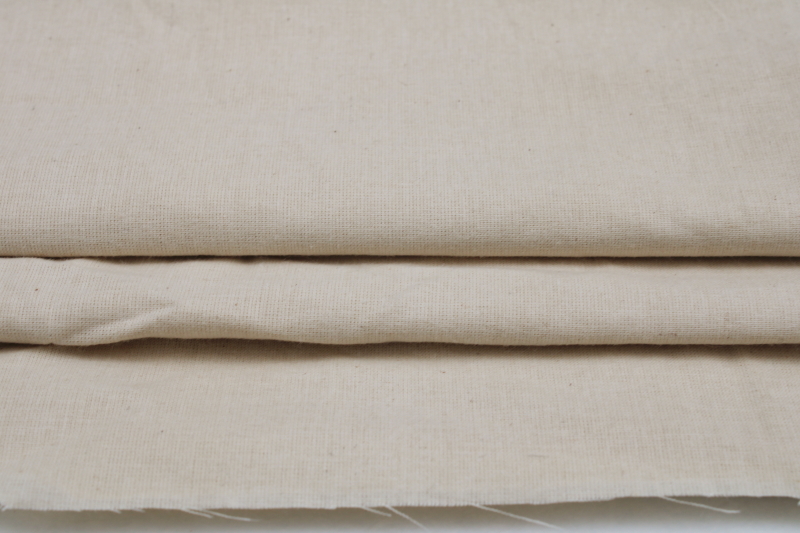 photo of vintage 36 inch wide unbleached cotton muslin fabric for primitive style sewing quilting farmhouse style #1