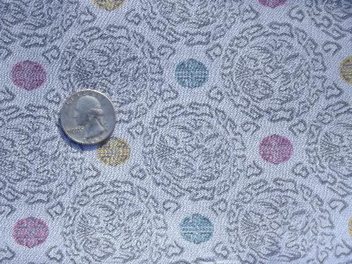 photo of vintage 36" polished cotton fabric, Mikado Dynasty print on dusk blue #1