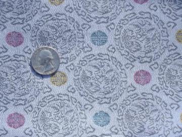 catalog photo of vintage 36" polished cotton fabric, Mikado Dynasty print on dusk blue