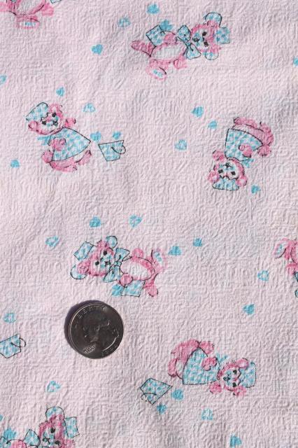 photo of vintage 36 wide cotton fabric w/ baby prints, soft flannel, plisse, pin cord corduroy #4