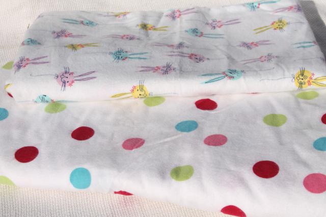 photo of vintage 36 wide cotton fabric w/ baby prints, soft flannel, plisse, pin cord corduroy #6