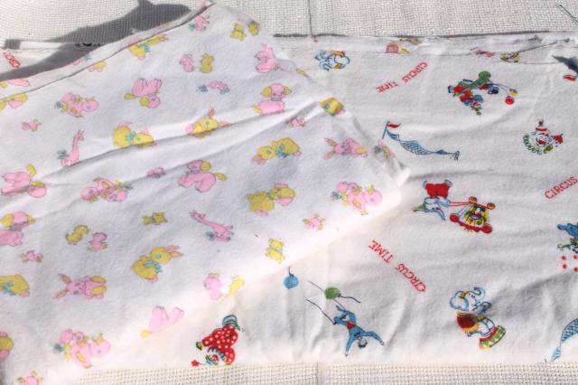 photo of vintage 36 wide cotton fabric w/ baby prints, soft flannel, plisse, pin cord corduroy #9