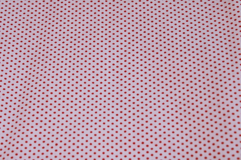 photo of vintage 36 wide cotton fabric red dots on white pindot print retro Shirley Temple style! #2