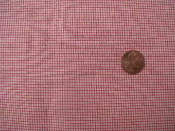 catalog photo of vintage 36'' wide cotton print fabric, red on white, 16 yards