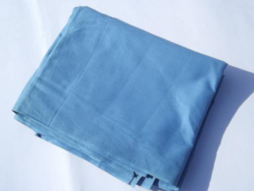 photo of vintage 36 wide cotton quilting fabric, solid blue color 4+ yards #1