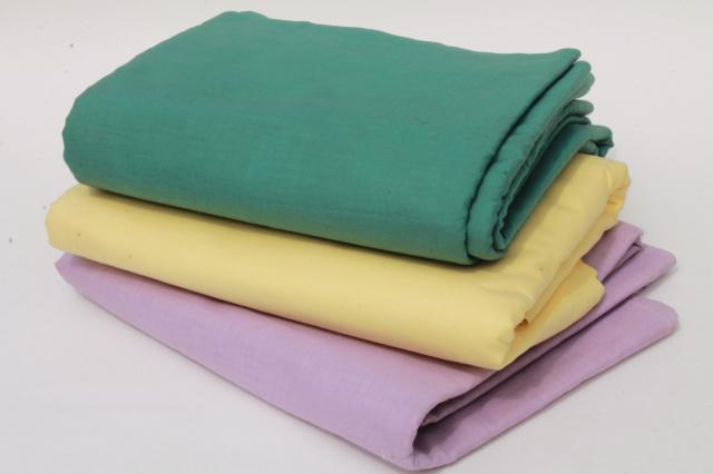 photo of vintage 36 wide fabric, lot cotton quilting fabrics solid colors, 28 yards #1
