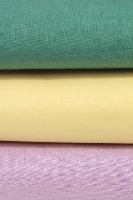photo of vintage 36 wide fabric, lot cotton quilting fabrics solid colors, 28 yards #2