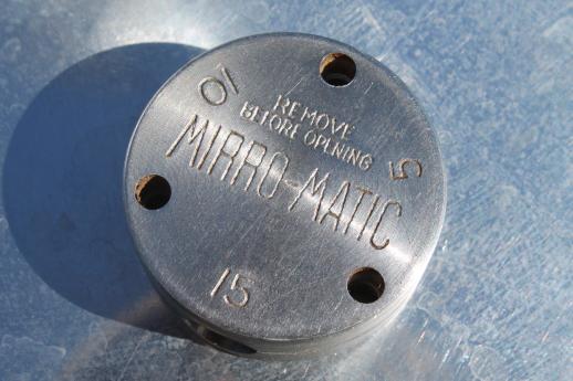 photo of vintage 4 quart Mirro-matic pressure cooker, heavy aluminum jiggle top pressure cooker #4