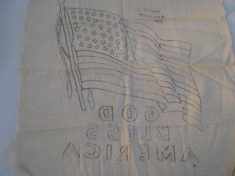 photo of vintage 48 star US flag to embroider, american WWII victory patriotic picture #1