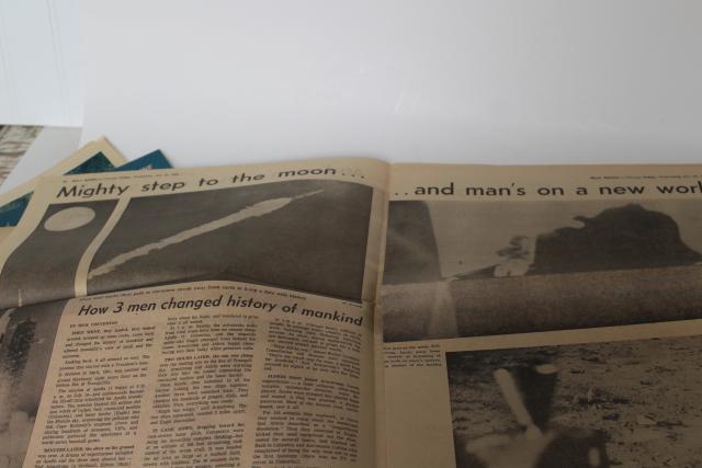 photo of vintage 50 year old Chicago Tribune newspaper & supplement, Moon landing July 21 1969 #3