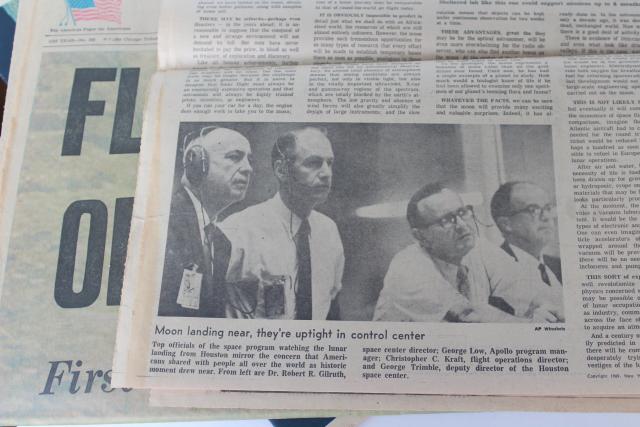 photo of vintage 50 year old Chicago Tribune newspaper & supplement, Moon landing July 21 1969 #8