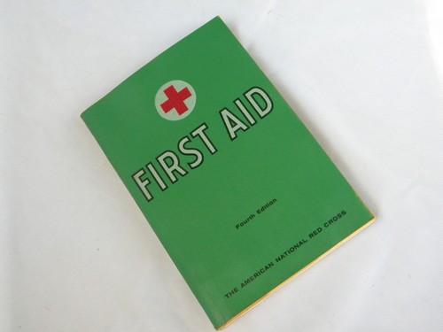 photo of vintage 50s 4th edition American Red Cross First Aid book, illustrated #1