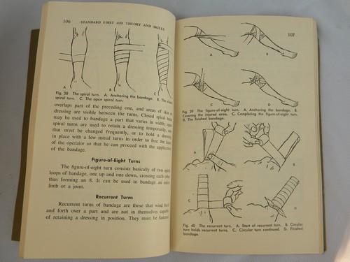 photo of vintage 50s 4th edition American Red Cross First Aid book, illustrated #3