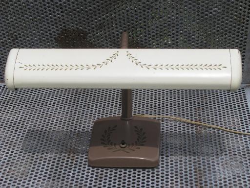 photo of vintage 60s Keystone gooseneck desk light or music lamp w/ metal shade #2