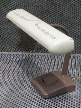 catalog photo of vintage 60s Keystone gooseneck desk light or music lamp w/ metal shade