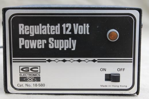 photo of vintage AC to 12 volt DC regulated power supply, GC Electronics 18-580 power supply #2