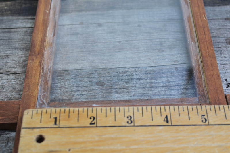 photo of vintage Adirondack style hand carved wood picture frame w/ rustic twig corners  #2