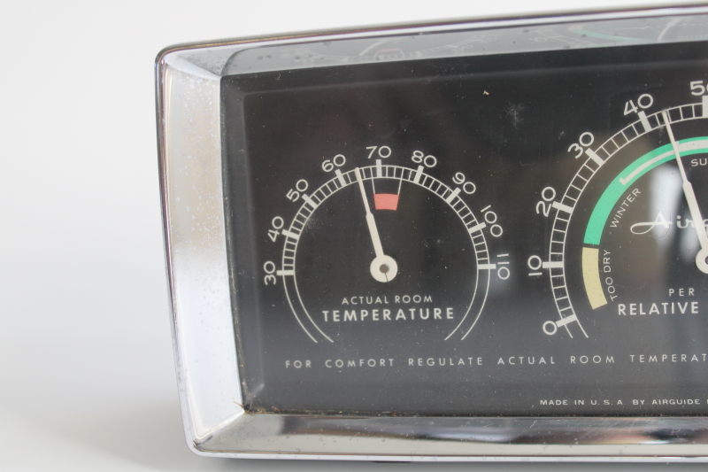 photo of vintage Airguide indoor temperature & humidity meter, thermometer & air moisture measure  #4