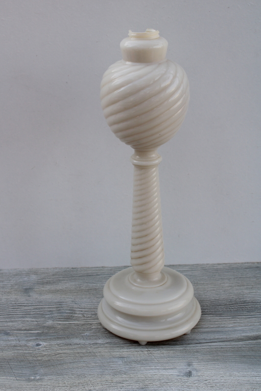 photo of vintage Aladdin Alacite glass lamp body, tall swirl shape table lamp base only #1