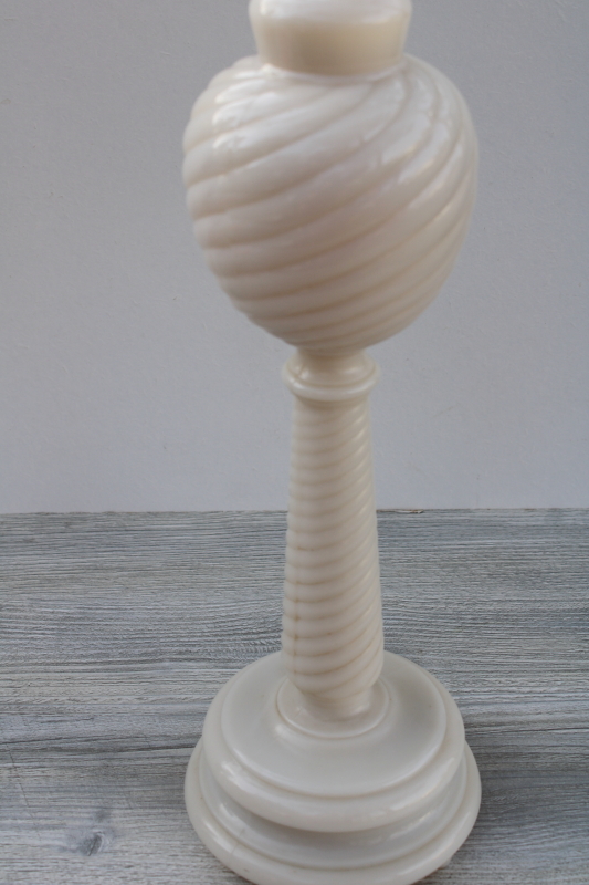 photo of vintage Aladdin Alacite glass lamp body, tall swirl shape table lamp base only #5