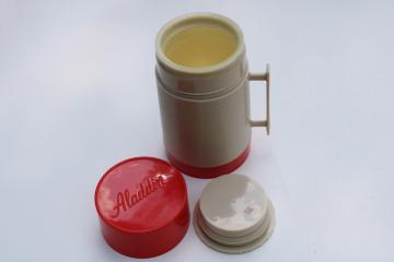 vintage Aladdin plastic thermos bottle, wide mouth pint super food flask type