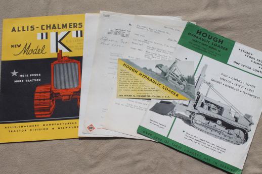 photo of vintage Allis Chalmers / Hough advertising for construction machinery, bulldozers, crawlers etc. #9