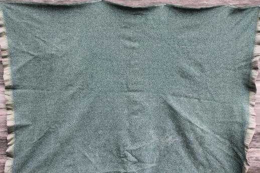 photo of vintage Amana label herringbone wool blanket, travel size throw, car or camp blanket #5
