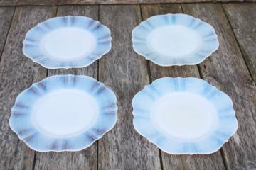 catalog photo of vintage American Sweetheart Monax white opalescent depression glass bread & butter plates