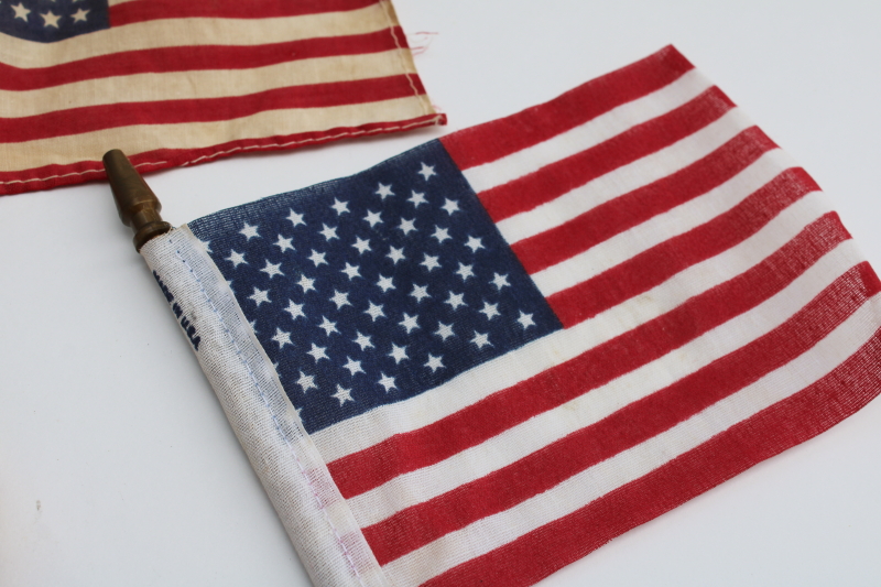 photo of vintage American flags lot, old 48 star flags, 50 star flag marked made in USA  #2