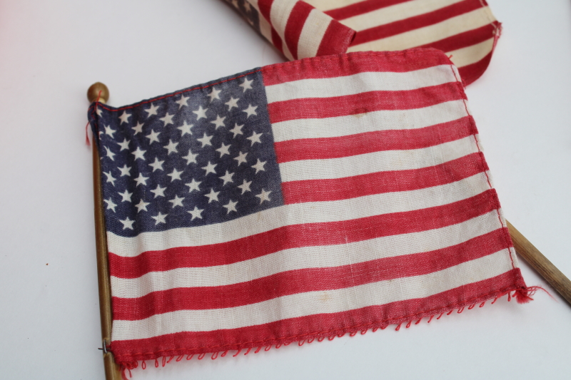 photo of vintage American flags lot, old 48 star flags, 50 star flag marked made in USA  #3