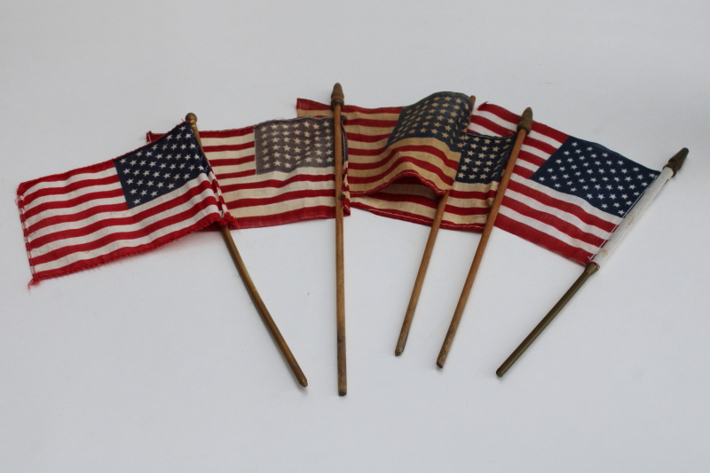 photo of vintage American flags lot, old 48 star flags, 50 star flag marked made in USA  #5