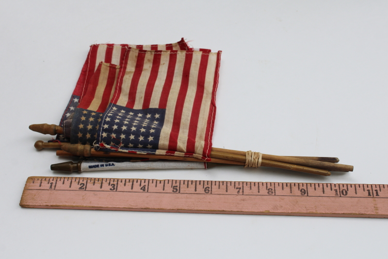 photo of vintage American flags lot, old 48 star flags, 50 star flag marked made in USA  #6