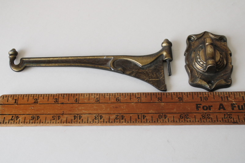 photo of vintage Amerock bronze finish wall mount plant hanger hook, Carriage House line hardware #2