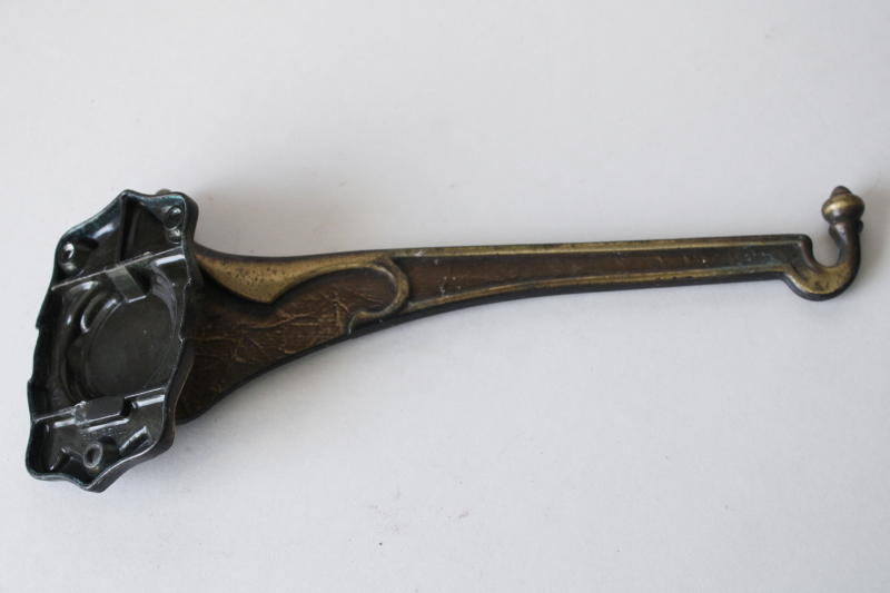 photo of vintage Amerock bronze finish wall mount plant hanger hook, Carriage House line hardware #4