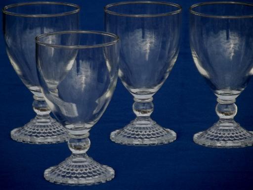 photo of vintage Anchor Hocking Berwick water or wine glasses set crystal clear #1